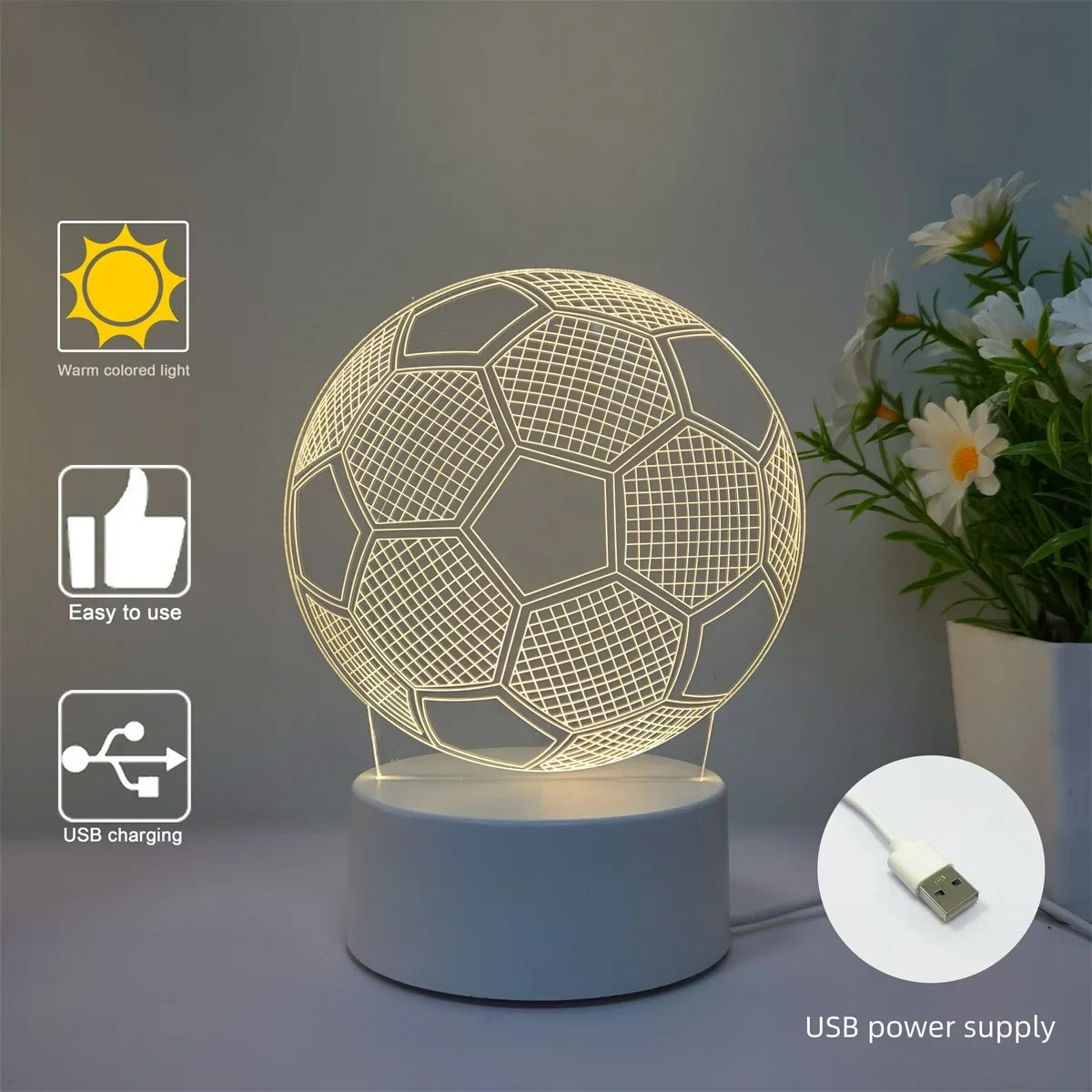 Football Glow Night Light